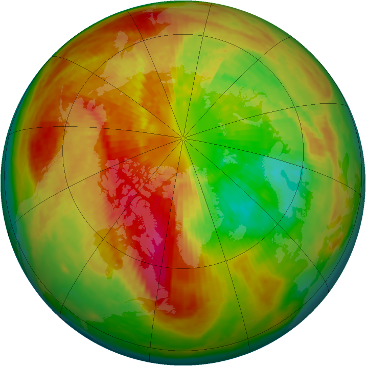 Arctic ozone map for 16 March 2003